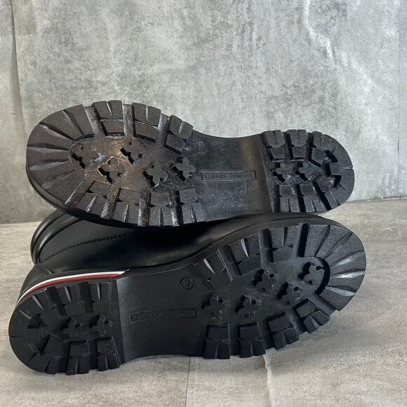 TOMMY HILFIGER Women's Black Melise Lug-Sole Combat Lace-Up Boots SZ 7 - Picture 6 of 7